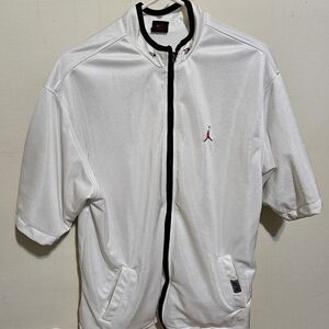 Nike AIR Jordan White Red and Black Warm Up Zipper Jacket for Men XL